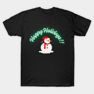 Cute Snowman Wishing you a Happy Holiday T-Shirt